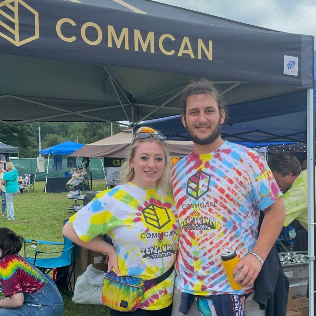 Fans made their own tie-dyes at CommCan's Terptown cannabis event booth