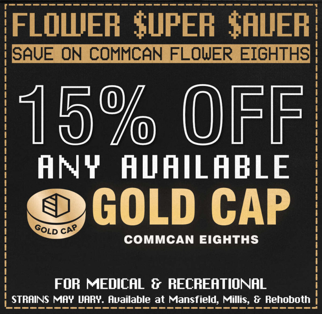 Save 15% on CommCan Gold Cap Premium Cannabis flower strains this week