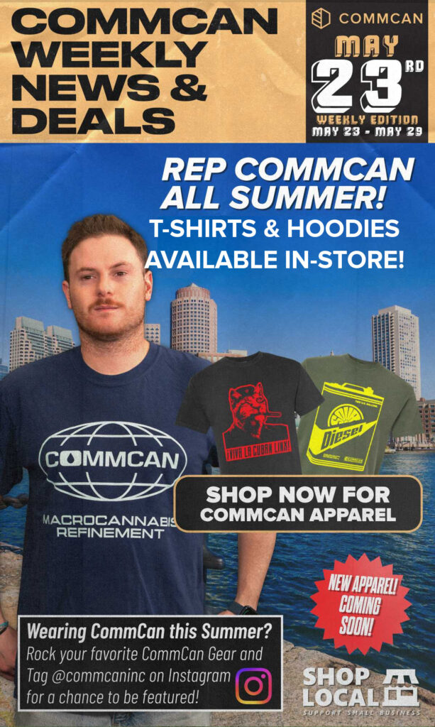 Shop CommCan apparel stylish cannabis-themed clothing for summer. Grab your gear and tag us on social media to show off your fit!